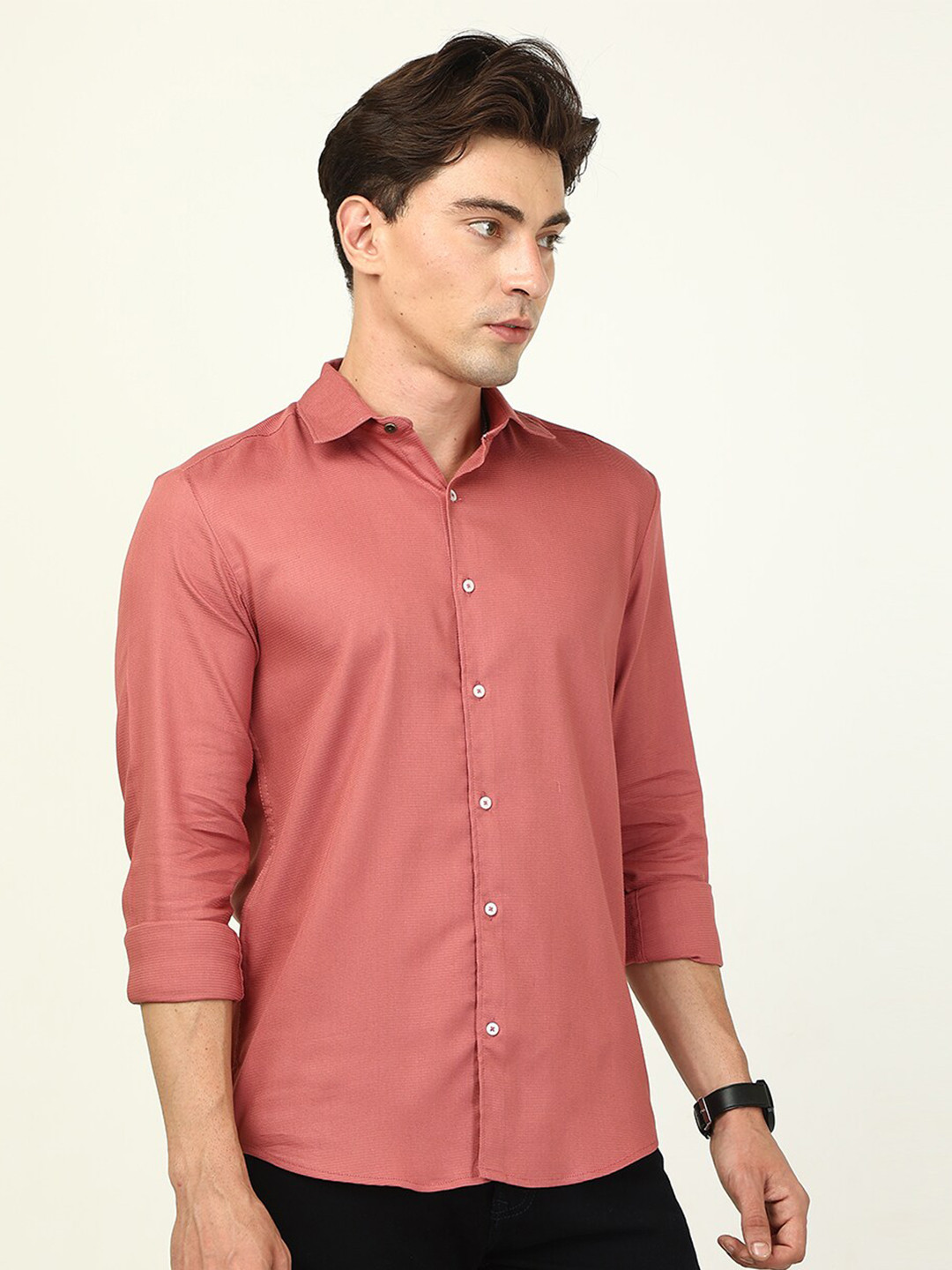 

FOGA Spread Collar New Corduroy Casual Shirt, Peach
