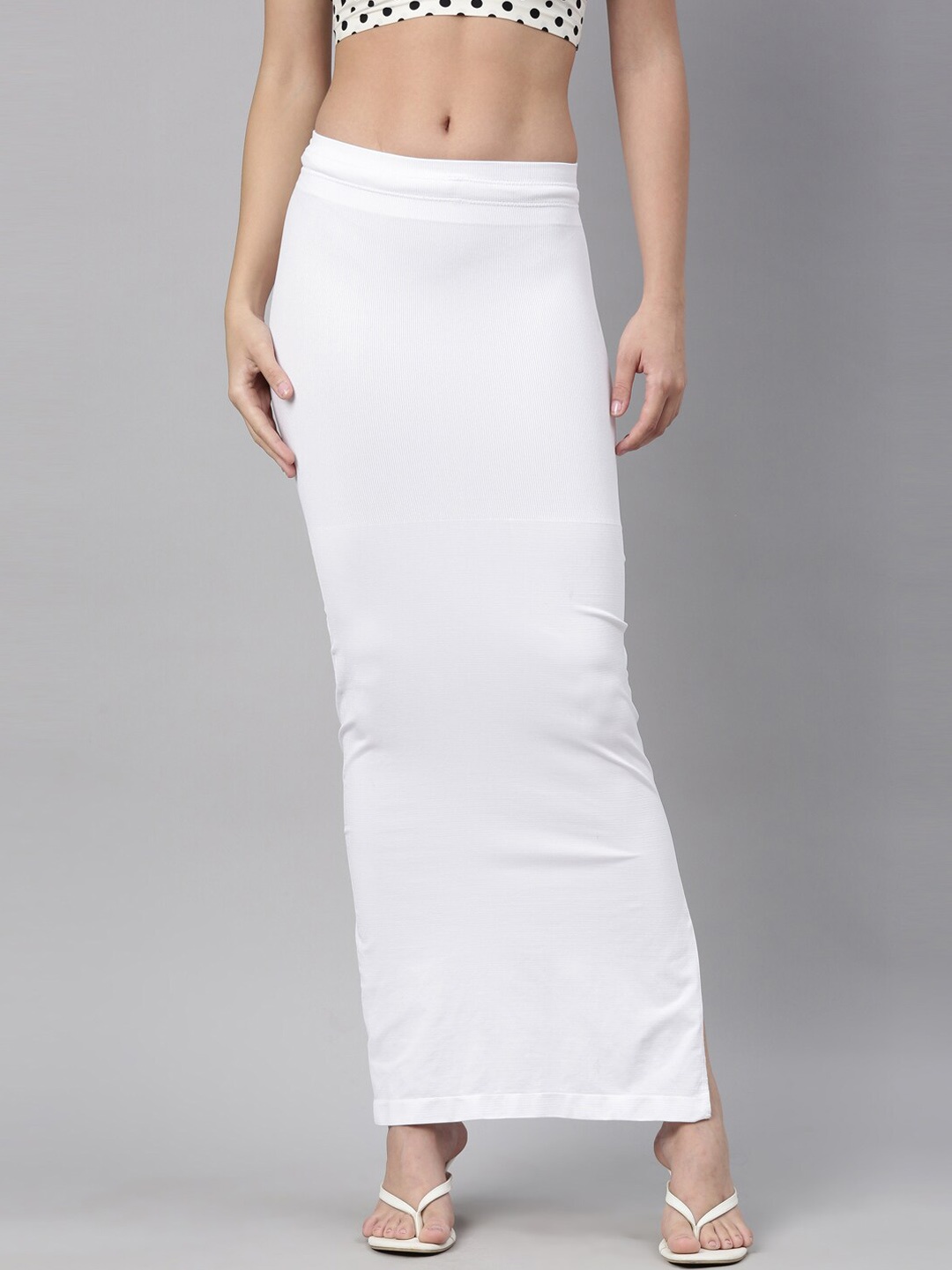 

GOLDSTROMS Women Saree Shapewear, White