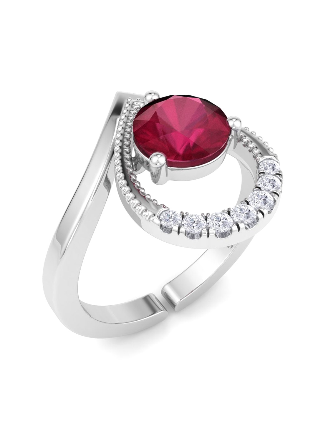 

Inddus Jewels 92.5 Sterling Silver Rhodium-Plated Finger Ring