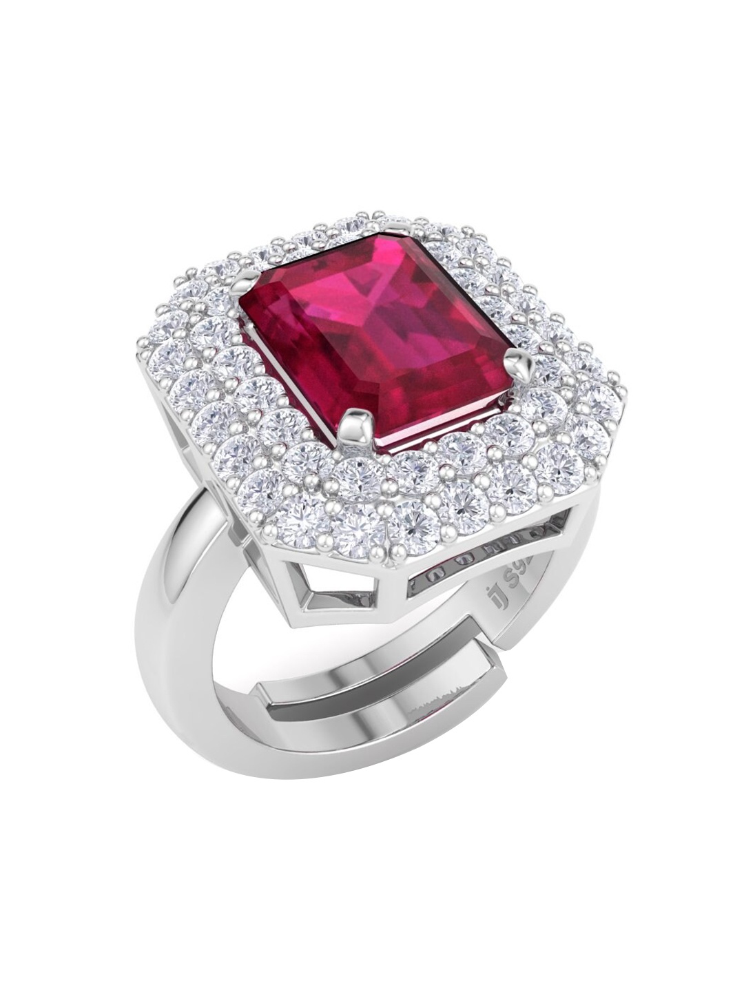 

Inddus Jewels 92.5 Sterling Silver Rhodium-Plated Finger Ring