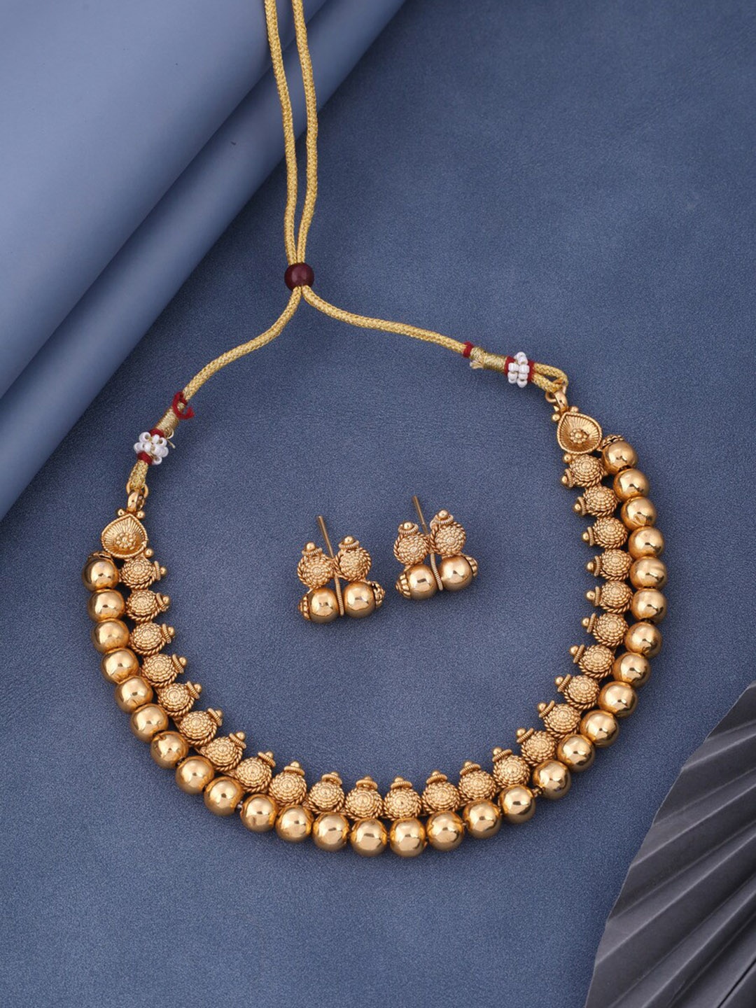 

ROFARWORD Gold Plated & Beaded Jewellery Set