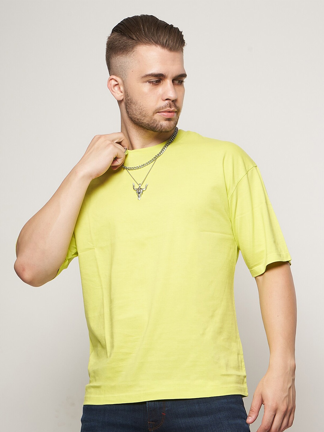 

7Shores Round Neck Cotton T-shirt, Green