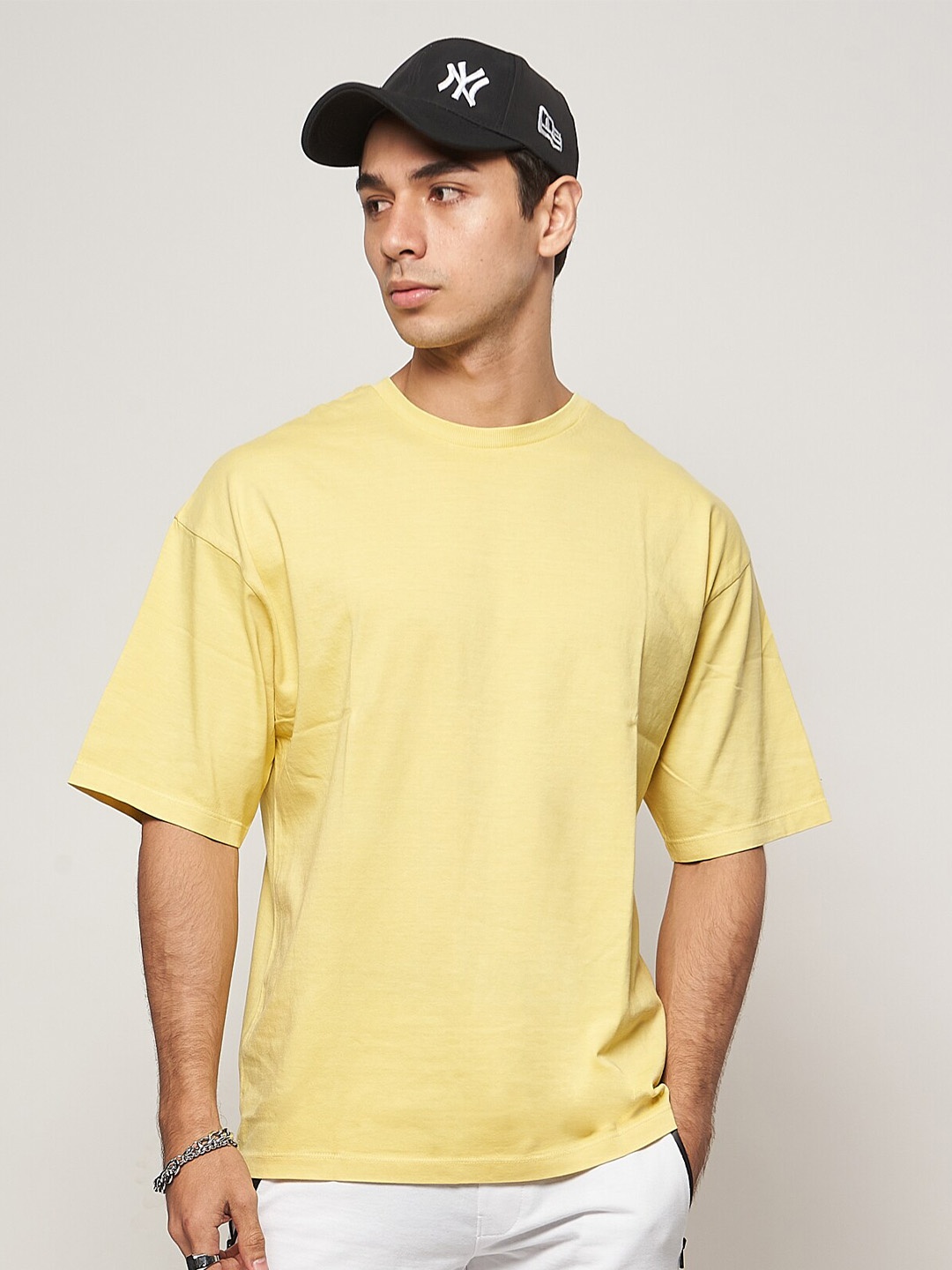 

7Shores Round Neck Cotton T-shirt, Yellow