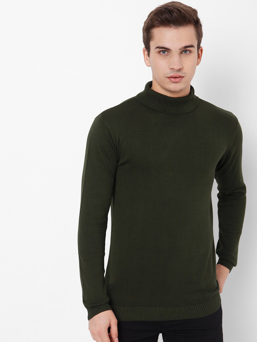 

7Shores Turtle Neck Relaxed Fit Cotton T-shirt, Olive