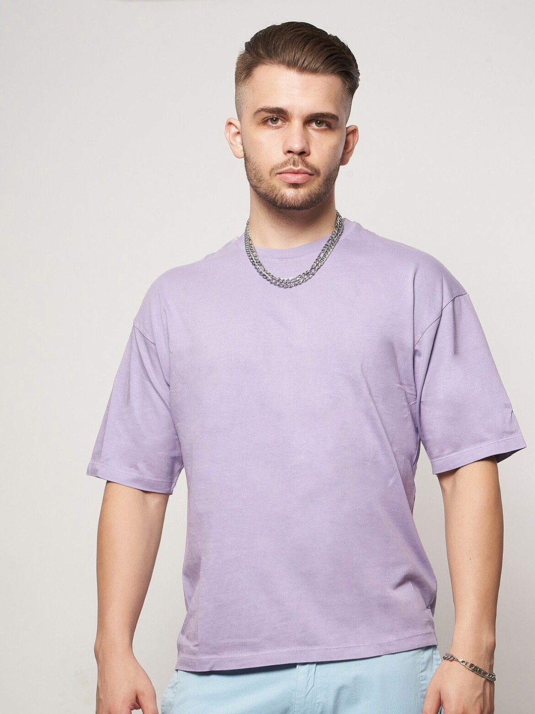 

7Shores Round Neck Cotton T-shirt, Lavender