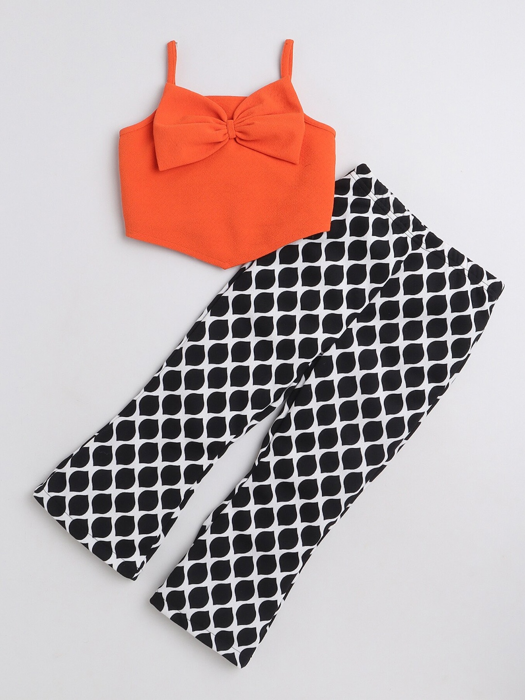 

taffykids Girls Bow Detail Top with Trousers, Orange