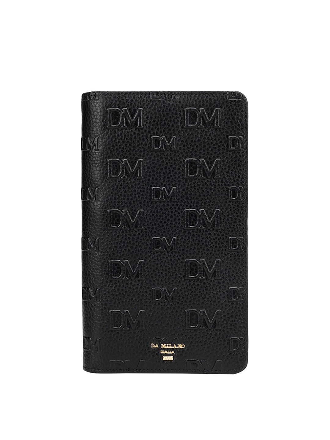 

Da Milano Leather Textured Passport Holder, Black