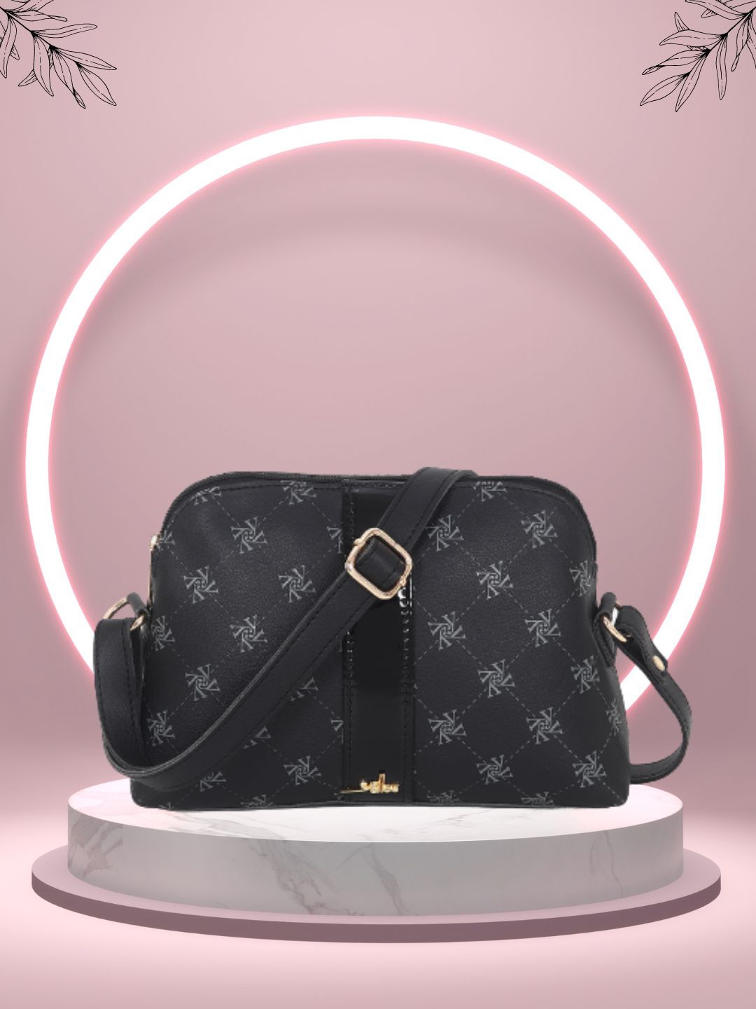 

yelloe Logo Printed Black Sling Bag