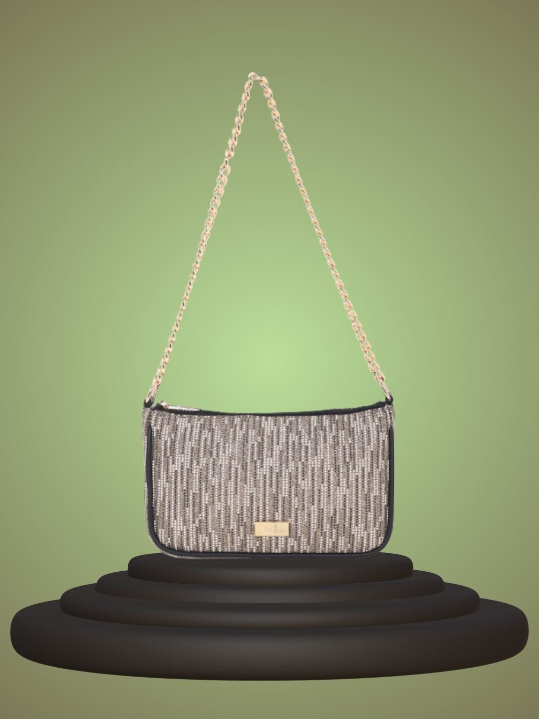 

yelloe Textured Structured Sling Bag, Gold