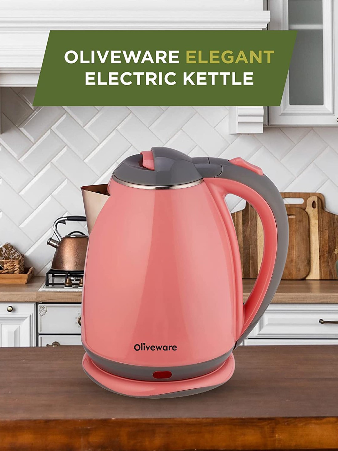 

SOPL-OLIVEWARE Pink 1.8 Litre Stainless Steel Electric Kettle