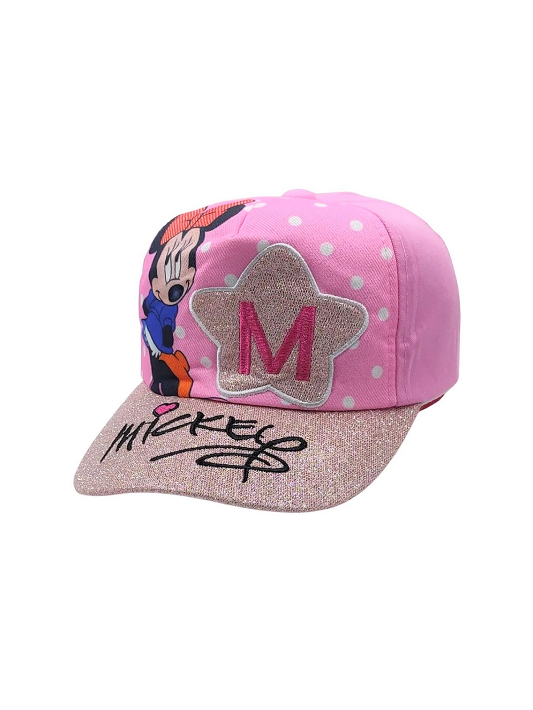 

Zacharias Kids Mickey Mouse Printed Cotton Visor Cap, Pink