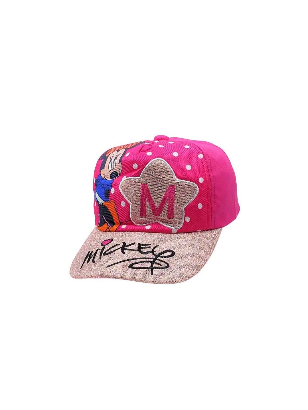 

Zacharias Kids Mickey Mouse Printed Cotton Baseball Cap, Pink