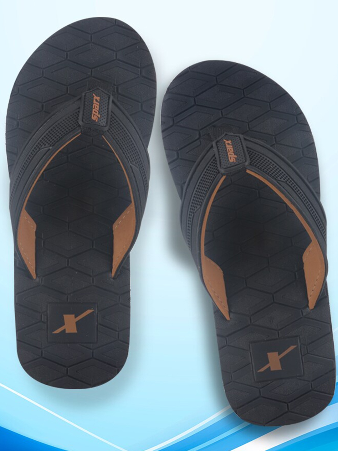 

Sparx Men Self Design Rubber Thong Flip-Flops, Black