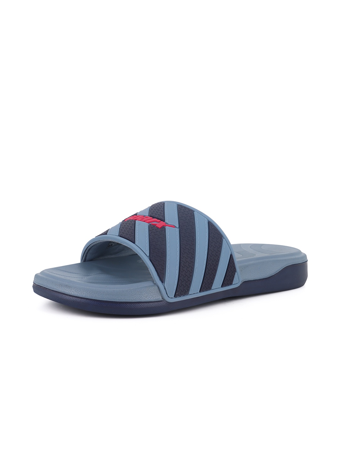 

Sparx Men Striped Rubber Sliders, Blue