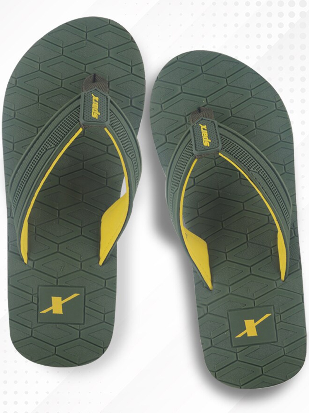 

Sparx Men Self Design Rubber Thong Flip-Flops, Olive