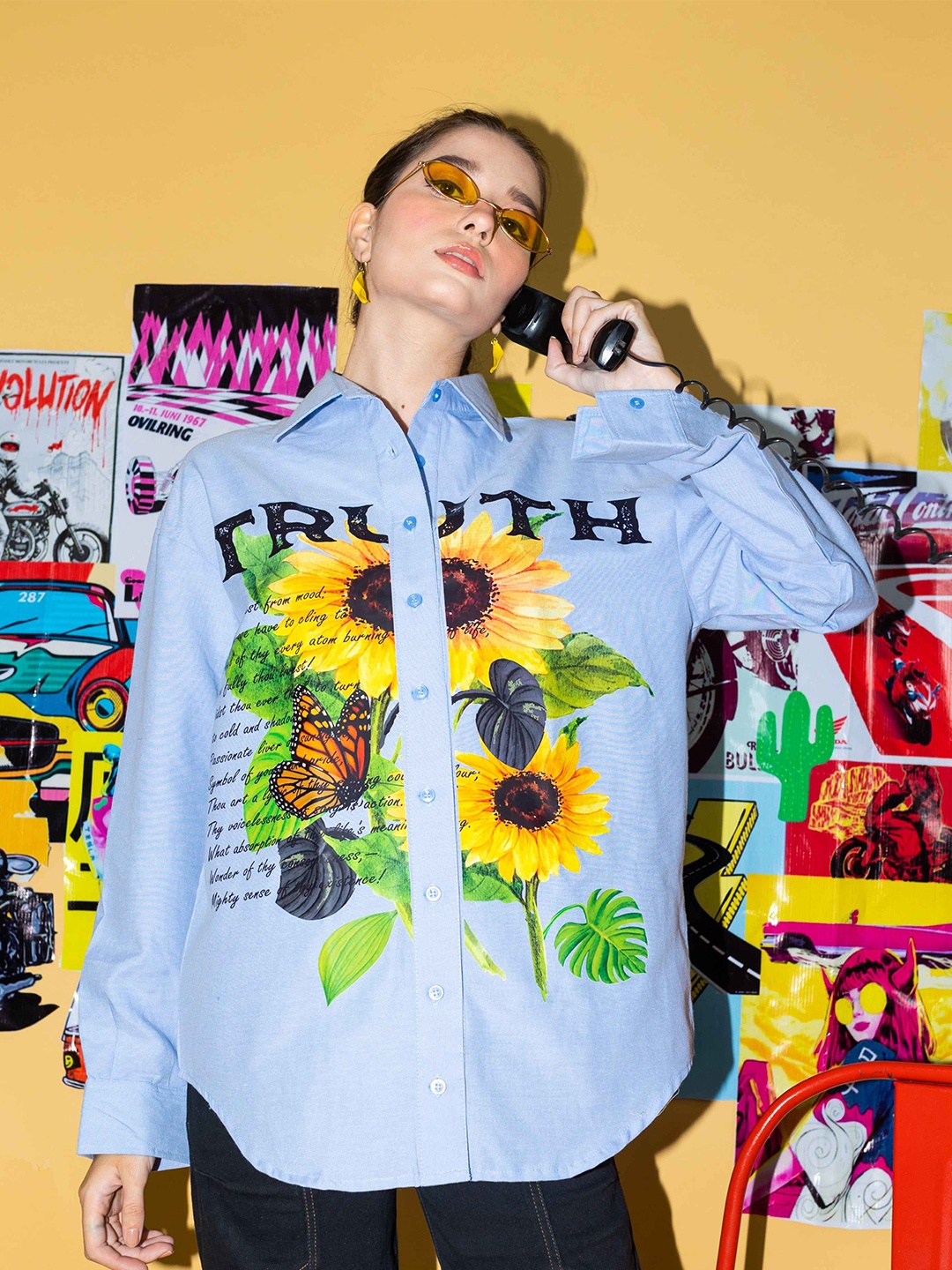 

Stylecast X Hersheinbox Blue Floral Printed Pure Cotton Casual Shirt