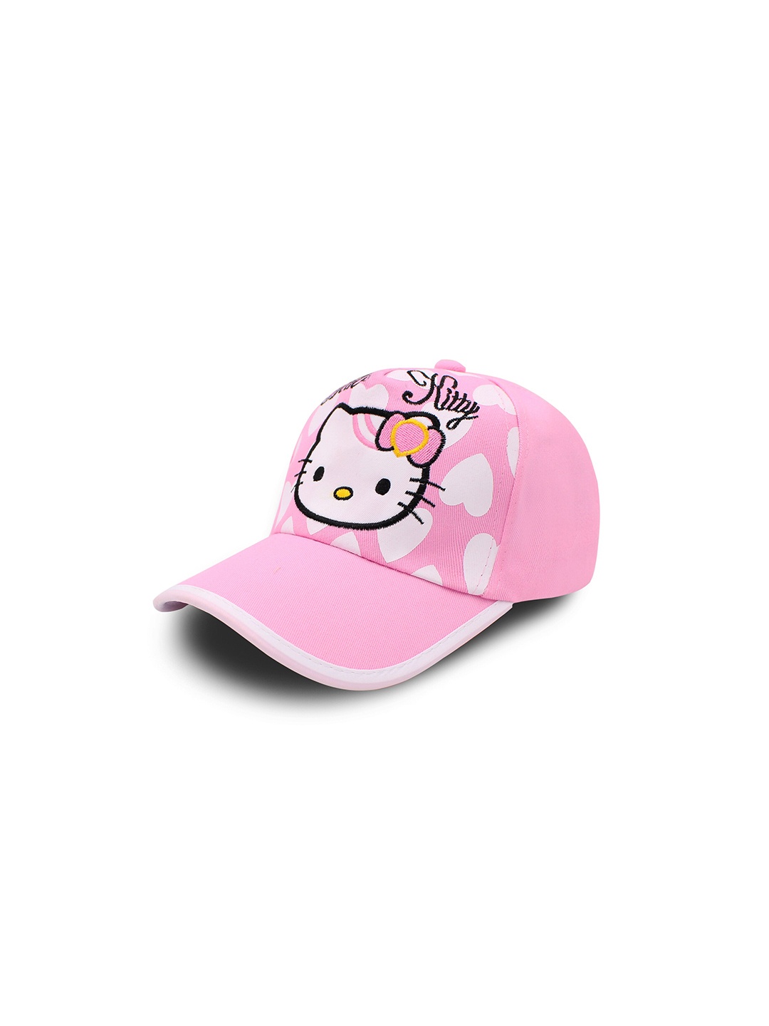 

JENNA Kids Hello Kitty Embroidered Cotton Baseball Cap, Pink