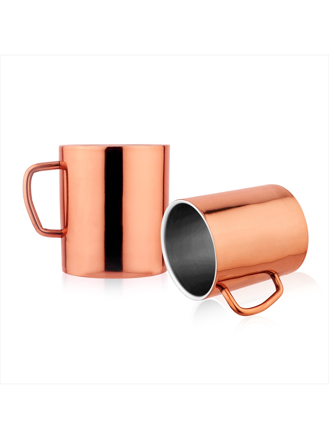 

FNS Rose Gold Toned 2 Pieces Stainless Steel Glossy Mugs 300 ml Each