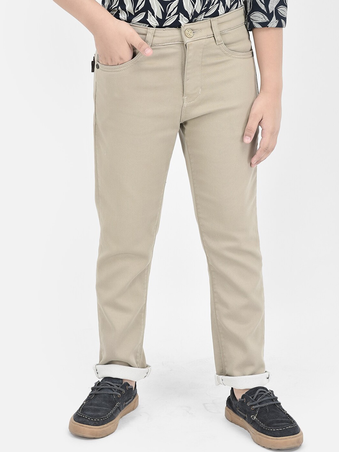 

Crimsoune Club Boys Slim Fit Chinos, Khaki
