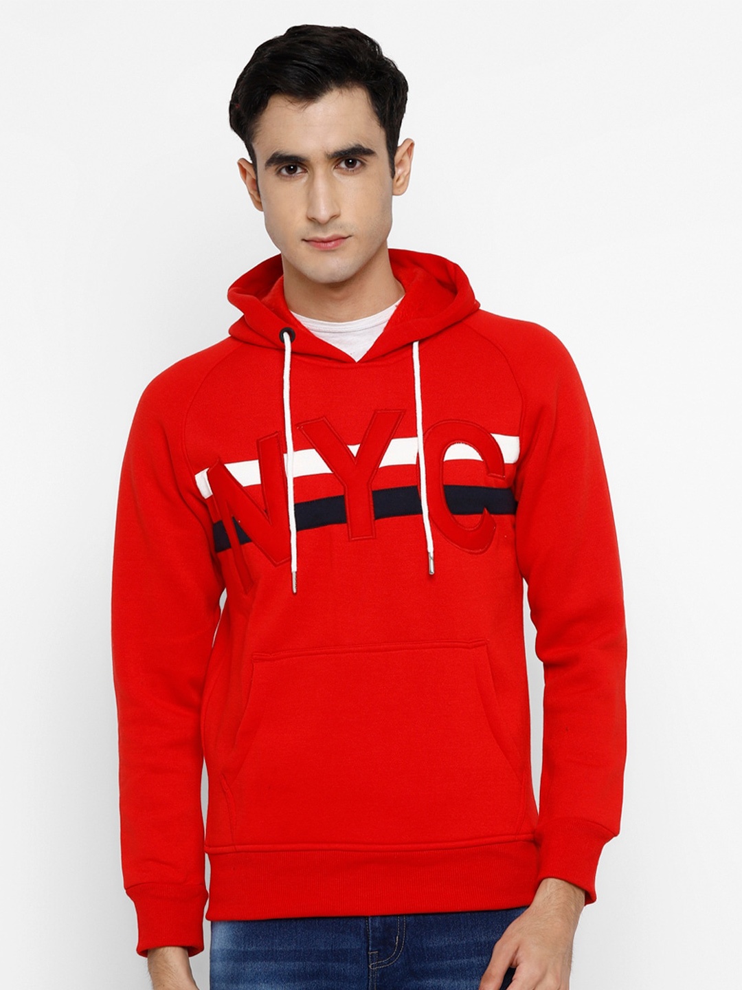 

Alan Jones Thpography Printed Hooded Pullover Sweatshirt, Red