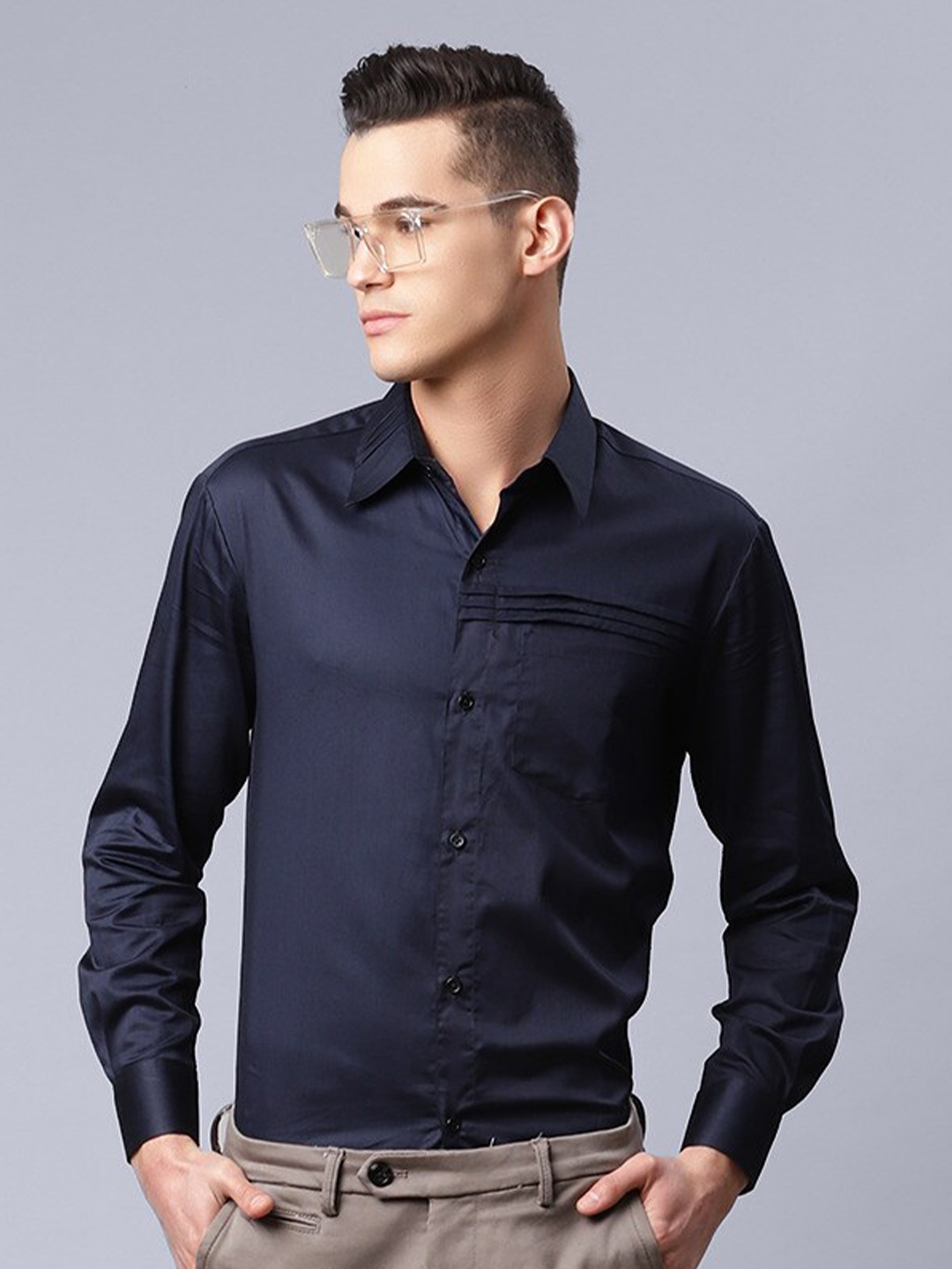 

SHABERRY Classic Cotton Formal Shirt, Blue