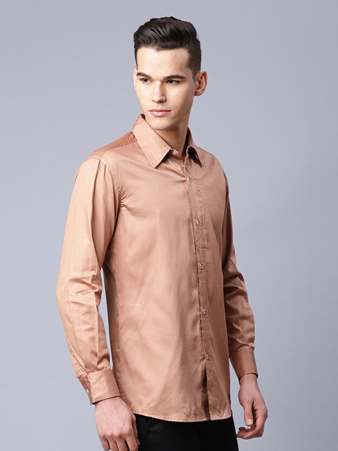 

SHABERRY Classic Cotton Formal Shirt, Peach