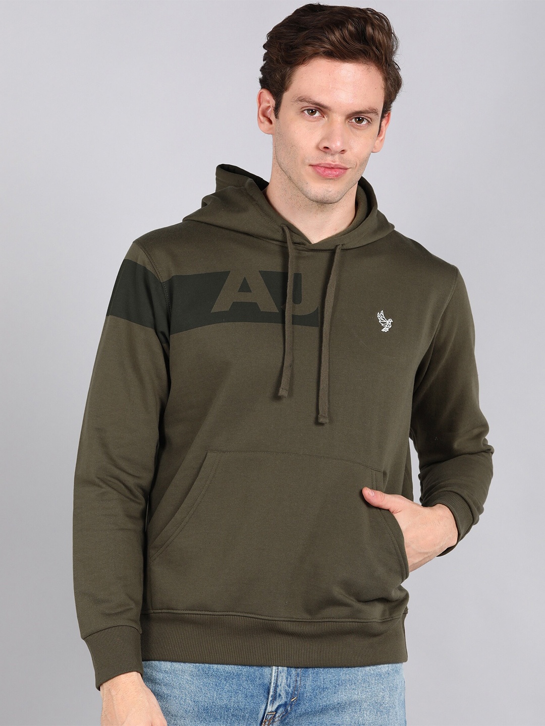 

Alan Jones Printed Hooded Pullover Sweatshirt, Olive