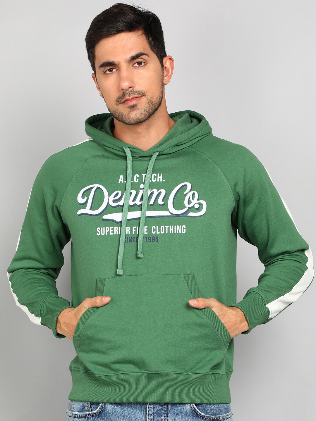 

Alan Jones Typography Printed Hooded Pullover Sweatshirt, Green