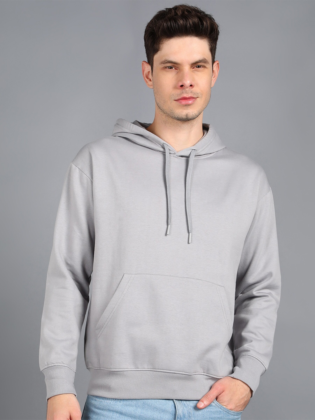 

Alan Jones Long Sleeves Hooded Oversized Pullover Sweatshirt, Grey