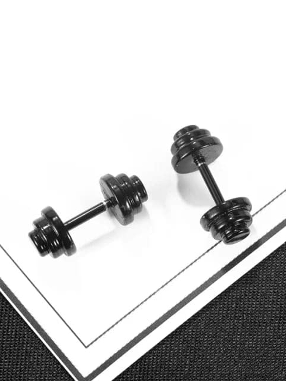 

VIEN Contemporary Dumble Studs Earrings, Black
