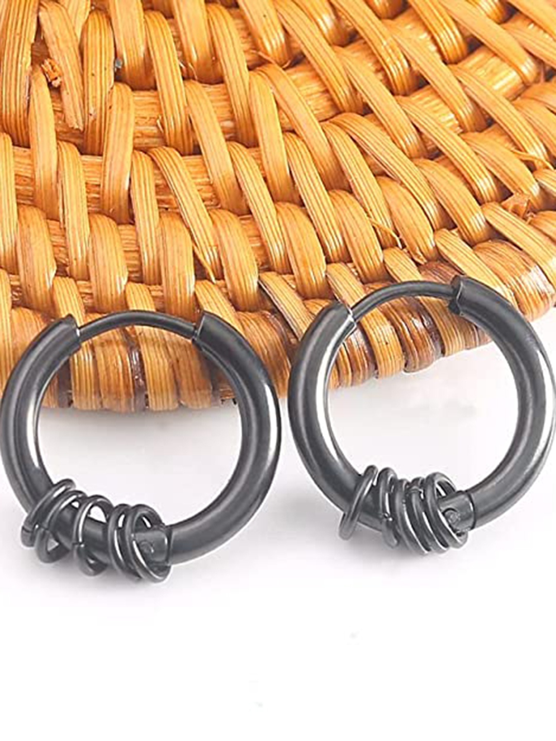 

VIEN Contemporary Hoop Earrings, Black