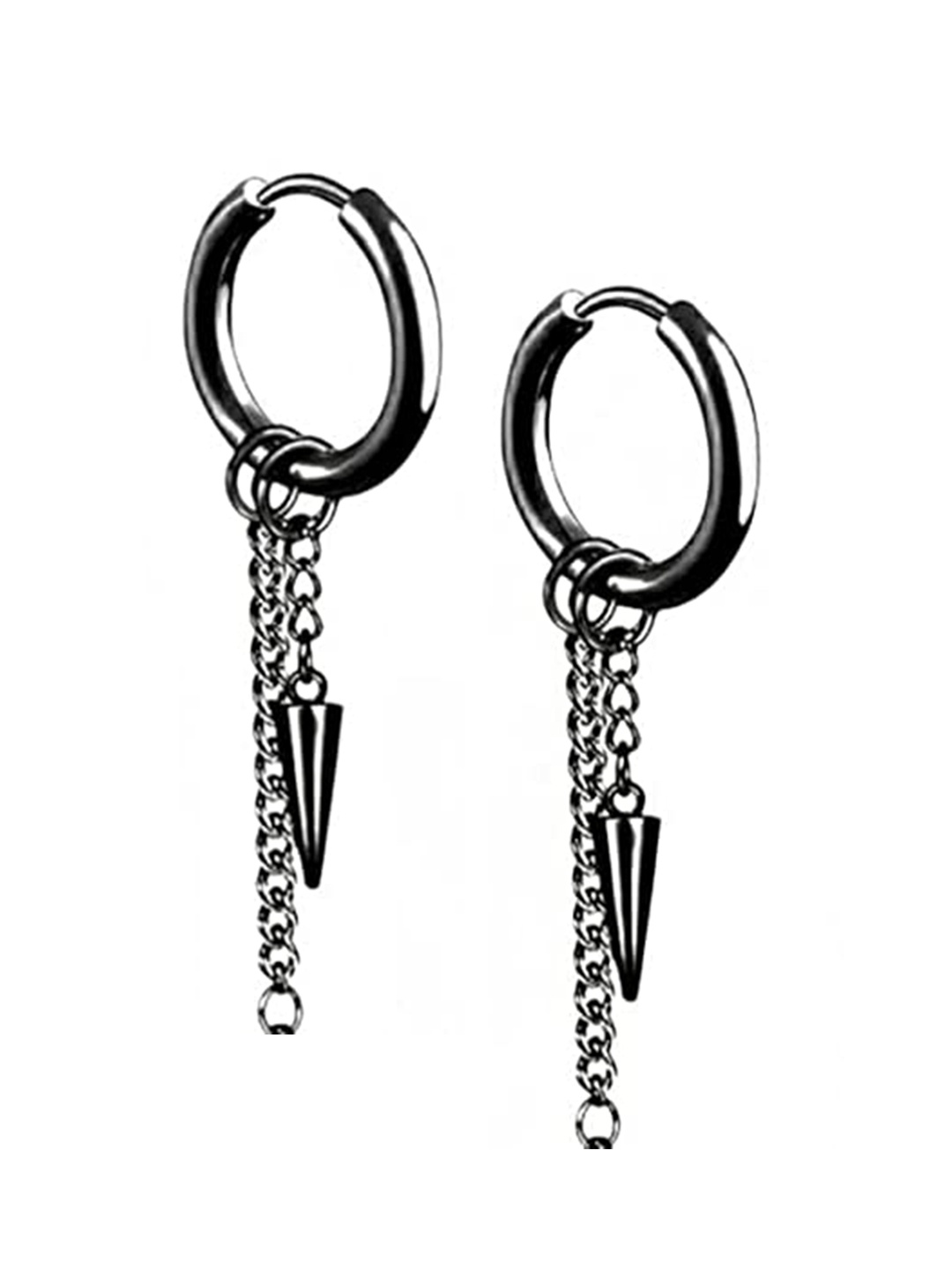 

VIEN Contemporary Drop Earrings, Black