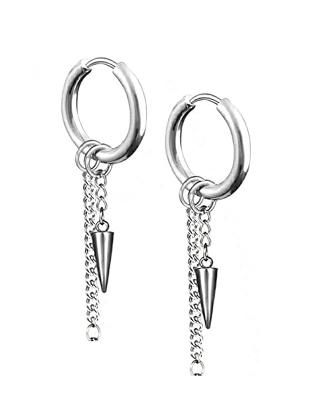 

VIEN Silver-Plated Contemporary Drop Earrings