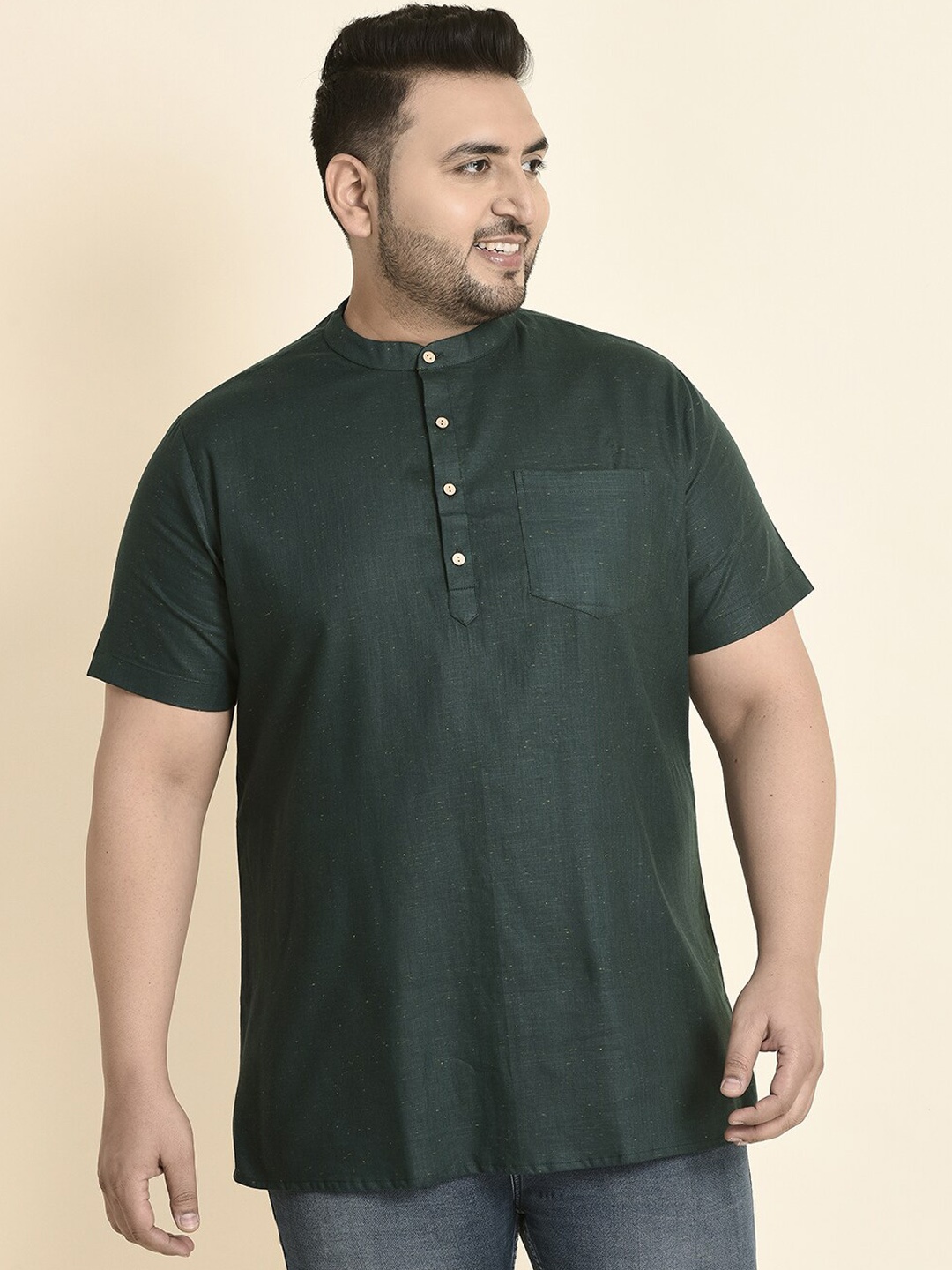 

Sztori Mandarin Collar Kurta, Green