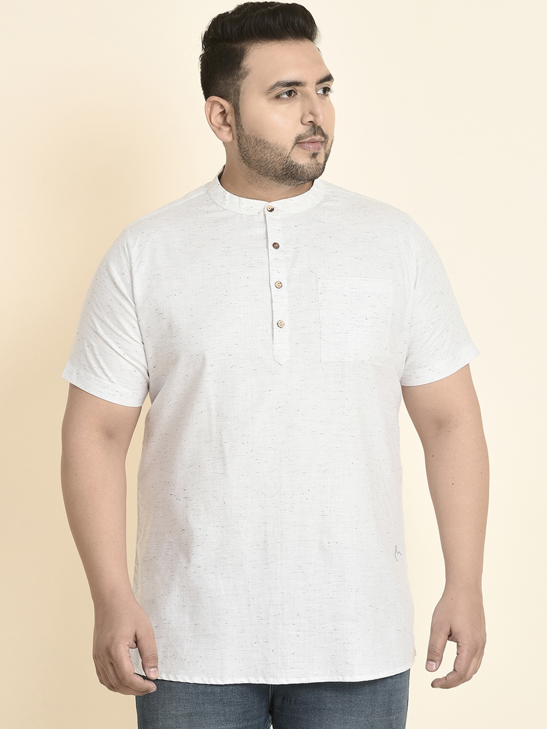 

Sztori Mandarin Collar Kurta, White