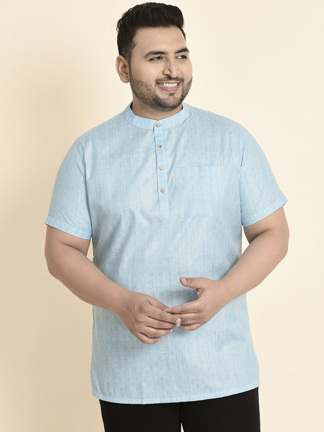 

Sztori Mandarin Collar Kurta, Blue