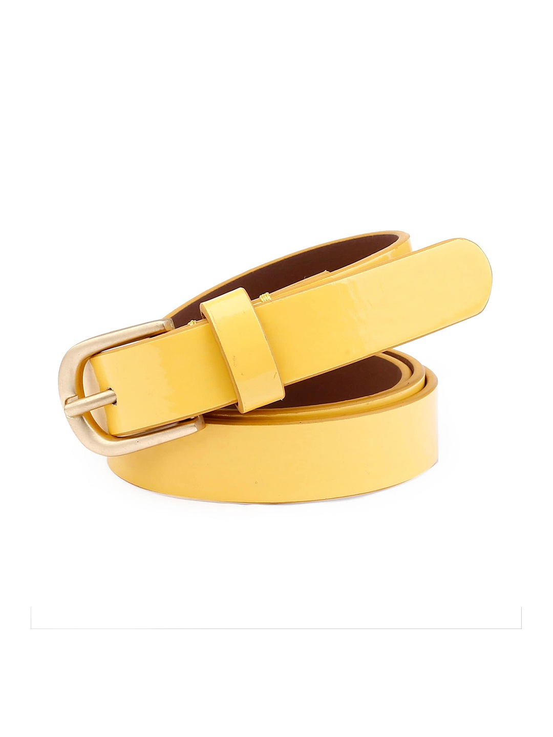 

bacca bucci Women Slim Leather Casual Belt, Yellow