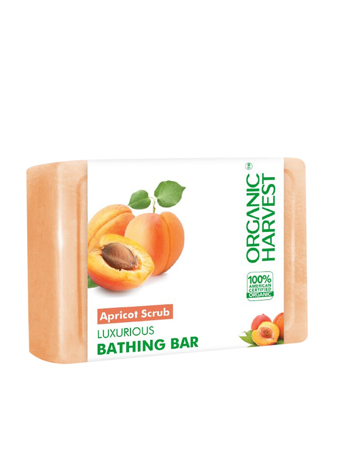 

Organic Harvest Apricot Scrub Luxurious Bathing Bar Soap - 125g, Peach