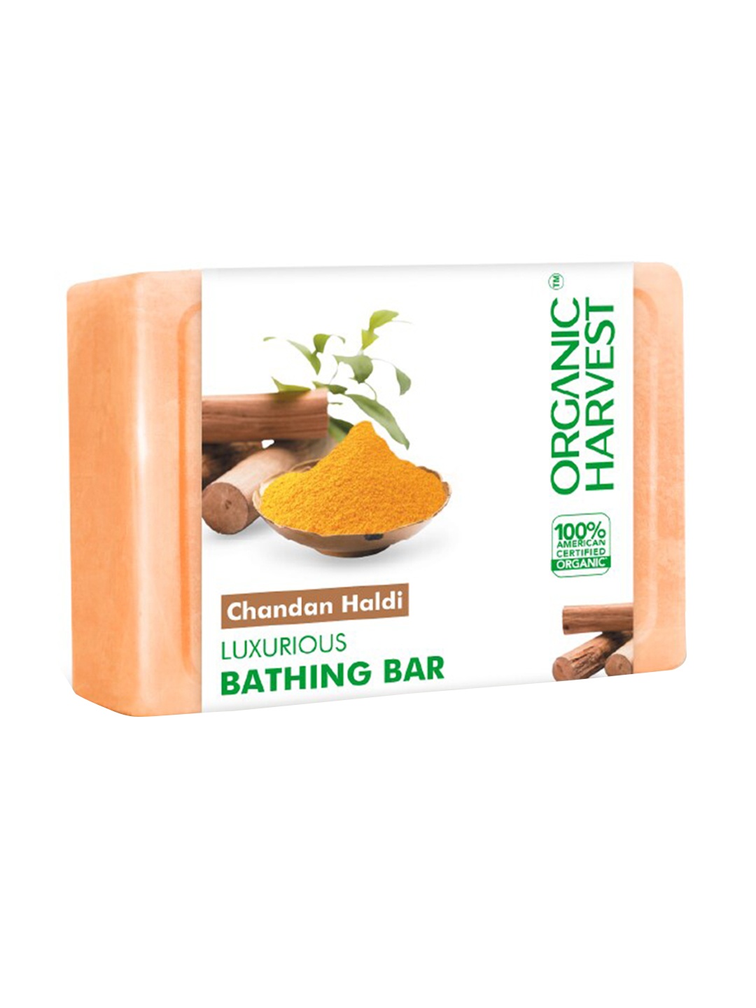 

Organic Harvest Chandan Haldi Luxurious Bathing Bar Soap For Glowing Skin - 125g, Peach