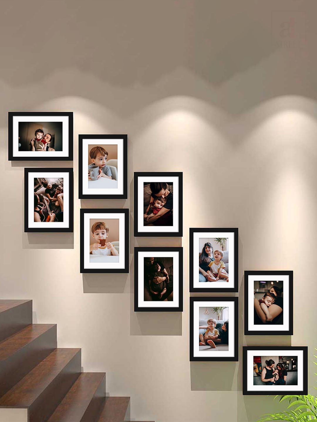 

Art Street Black 10 Pieces Printed Wooden Collage Photo Frames