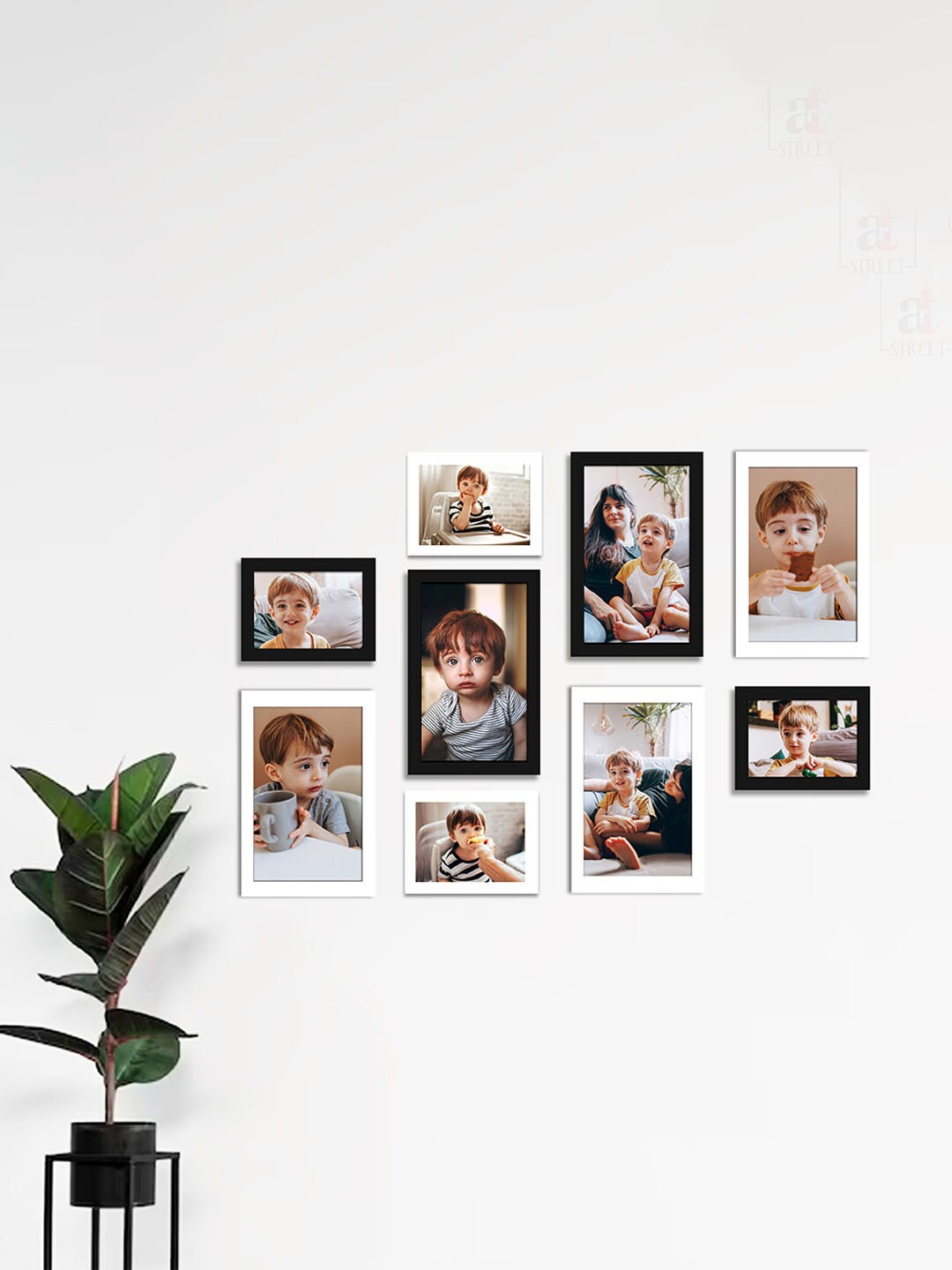 

Art Street 9 Pcs Black & White Individual Picture Large Collage Wall Frame Set