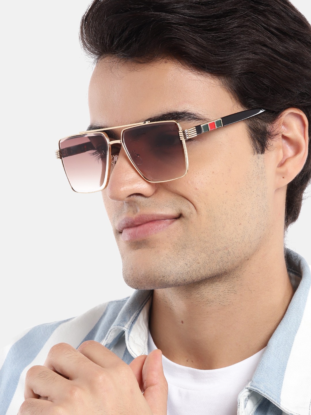 

Voyage Unisex Wayfarer Sunglasses with UV Protected Lens 58237MG4176, Brown