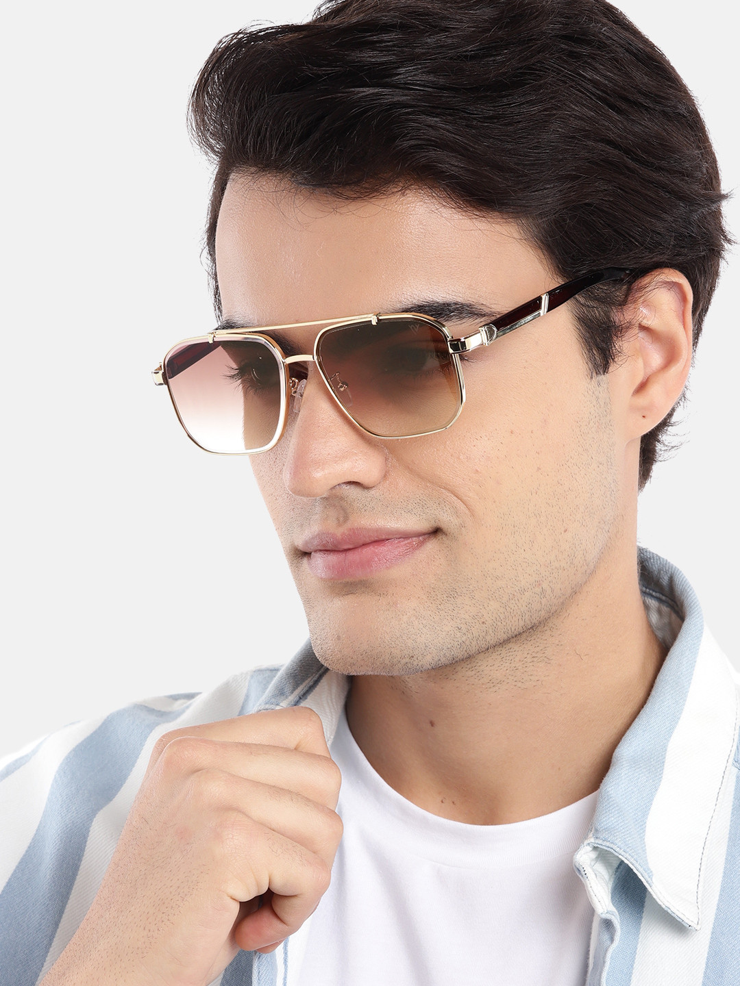 

Voyage Unisex Brown Lens Wayfarer Sunglasses with UV Protected Lens 58243MG4165