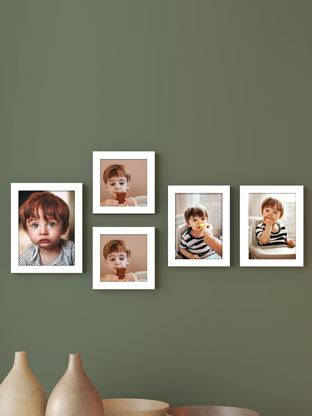 

Art Street White 5 Pieces Wooden Photo Frames