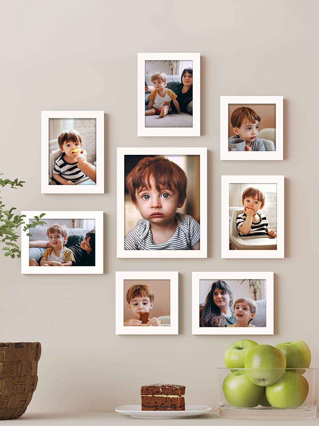 

Art Street White 8 Pieces Printed Wooden Photo Frames