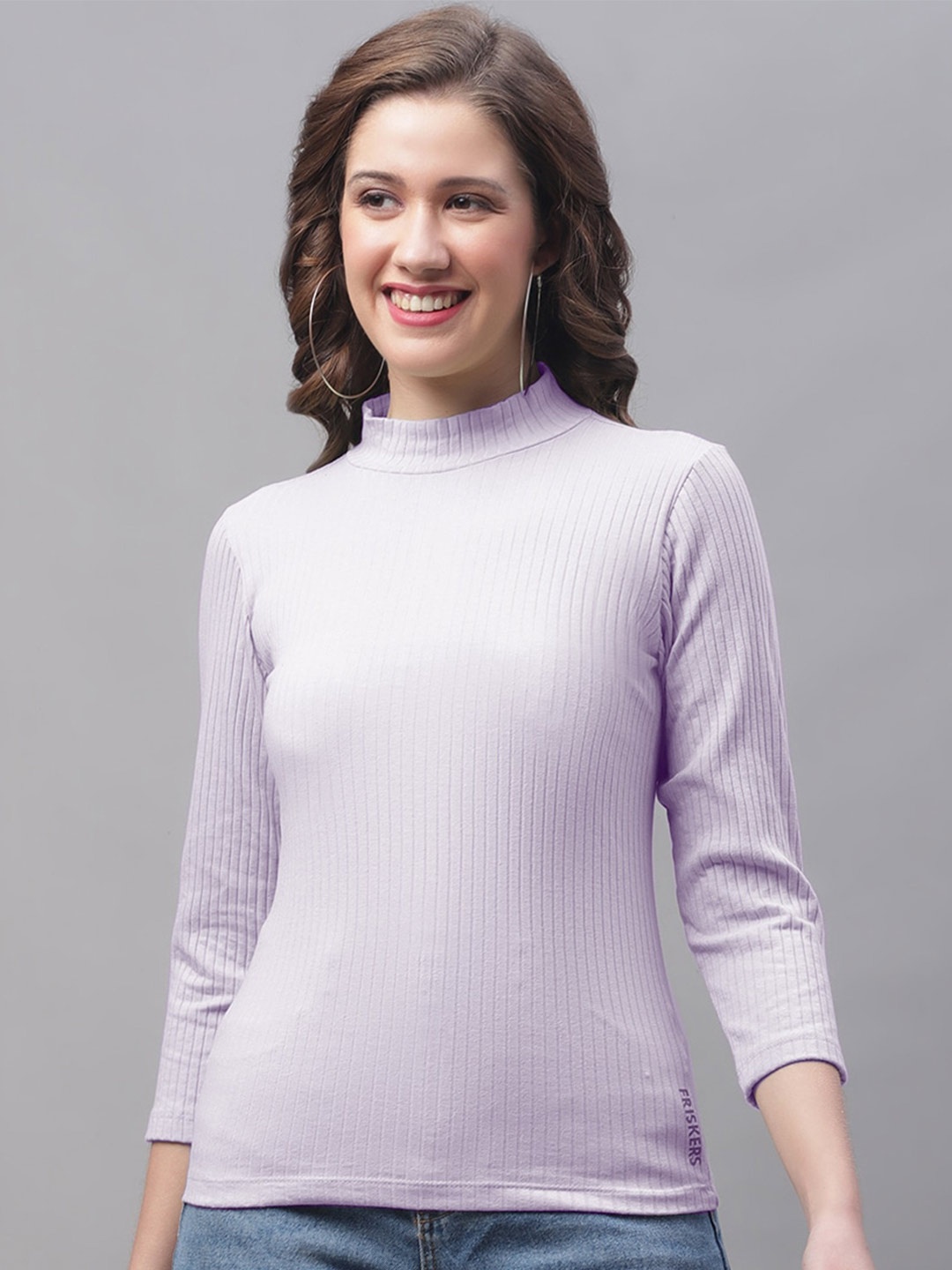 

Friskers High Neck Fitted Top, Purple