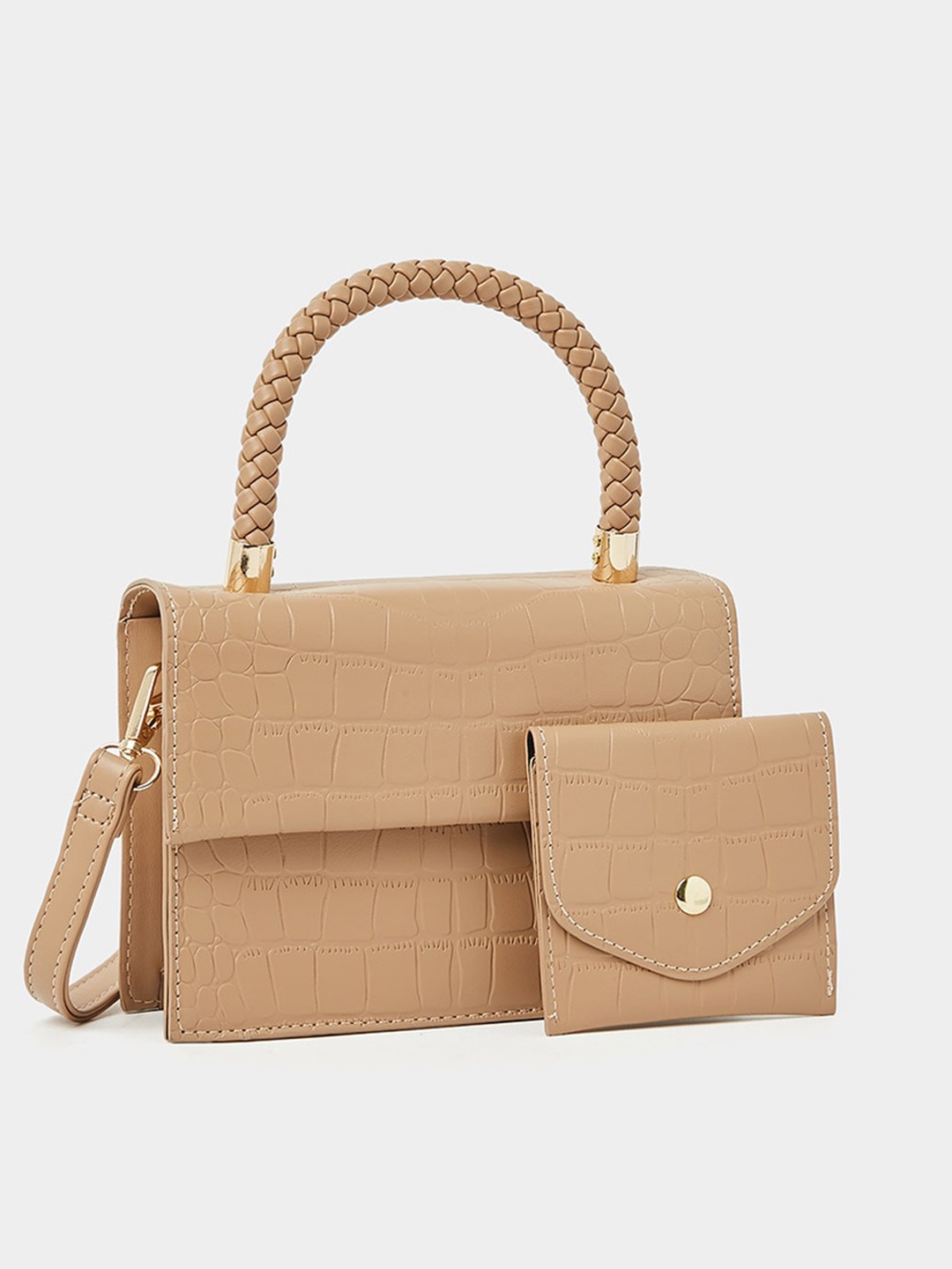 

Styli Textured Structured Satchel, Brown