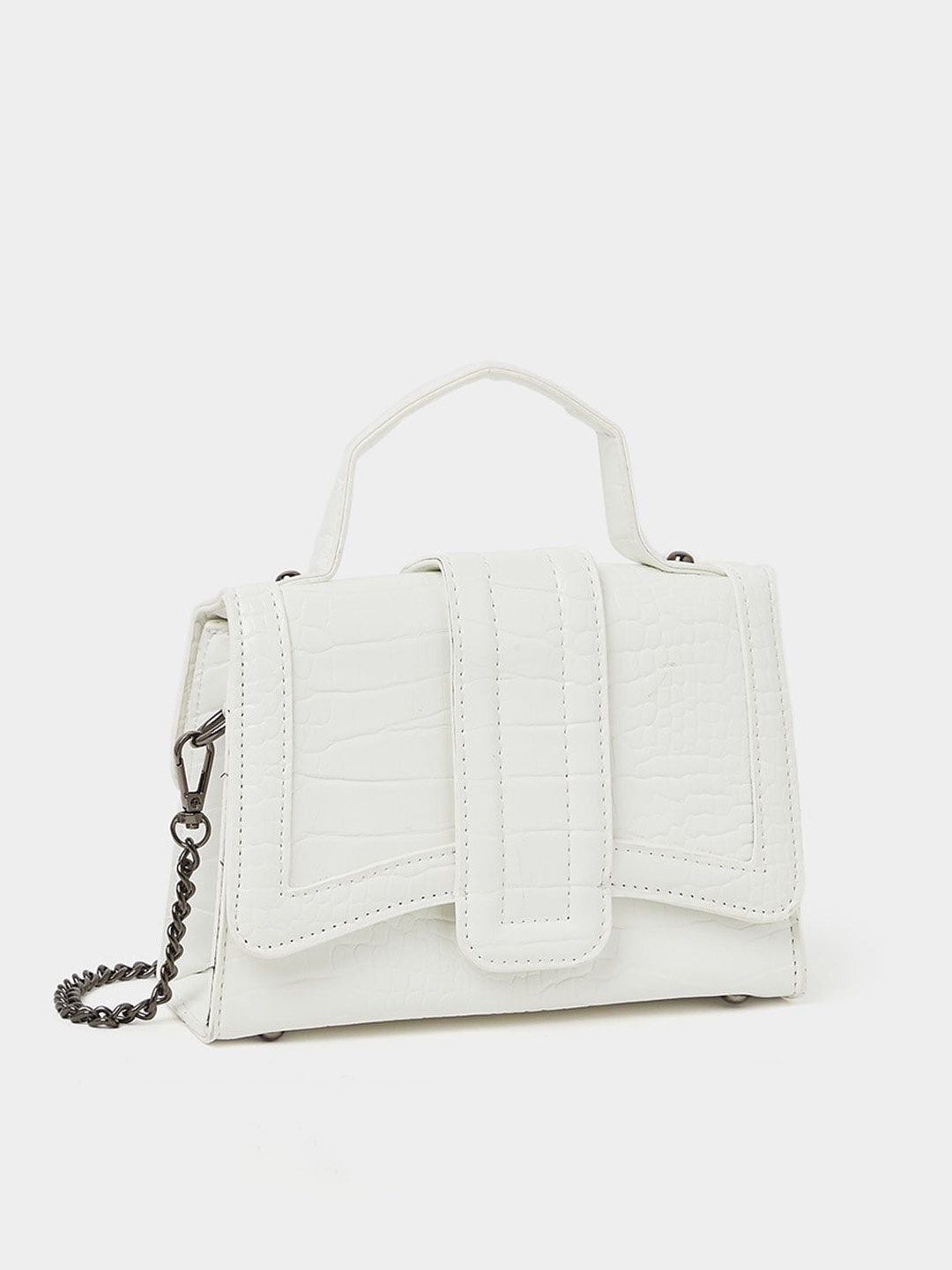 

Styli Textured PU Structured Satchel, White