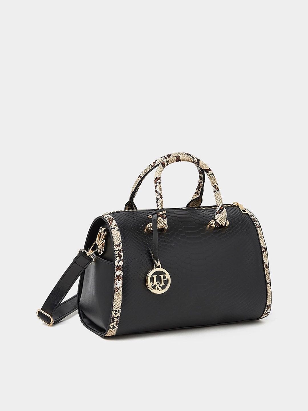 

Styli Embellished Structured Handheld Bag, Black