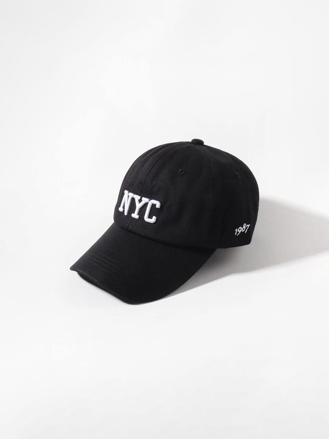 

ADIVER Men Embroidered Cotton Snapback Cap, Black